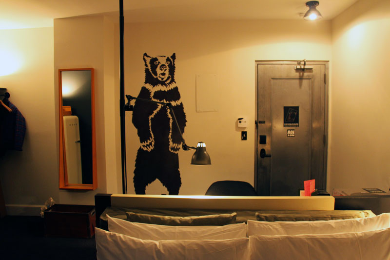 Grizzly Bear Stencil Stenciled Wall