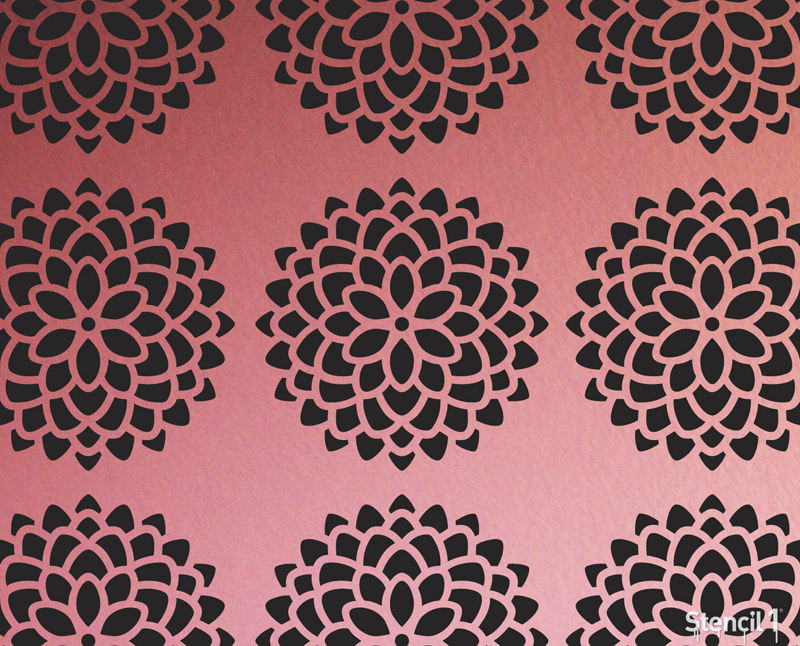 Mum Repeat Pattern Wall Stencil (11"x11") - Image 4