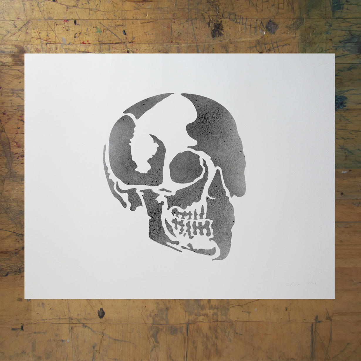 Skull Stencil (8.5"x11") | Stencil 1