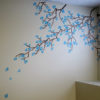 cherry blossom stencil on a wall