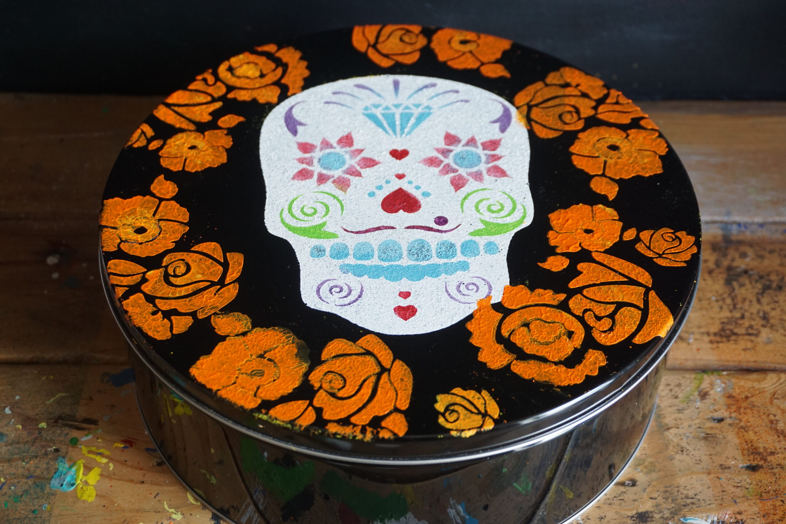 Sugar Skull Stencil (8.5"x11") - Image 4