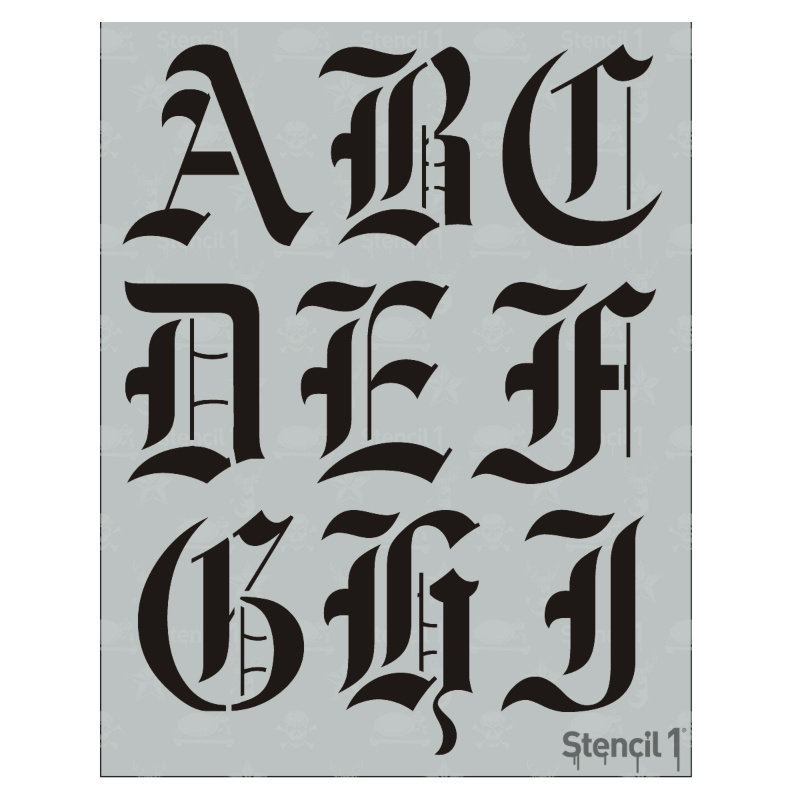 Old English Font Stencil