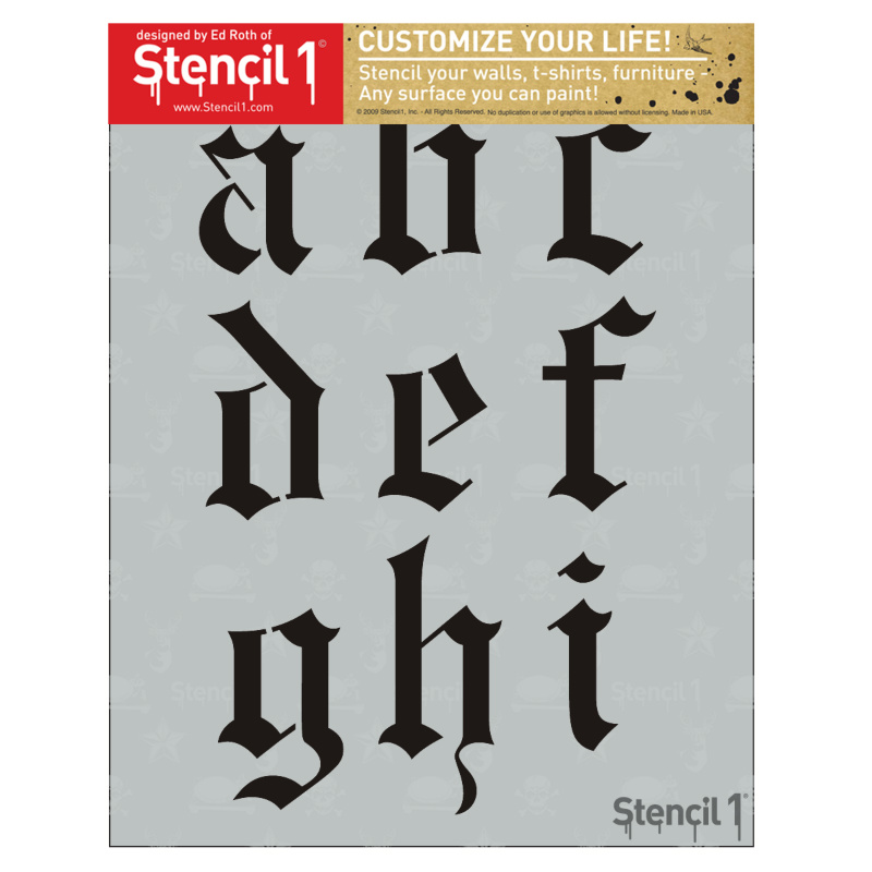Old English Font Stencil | Stencil 1