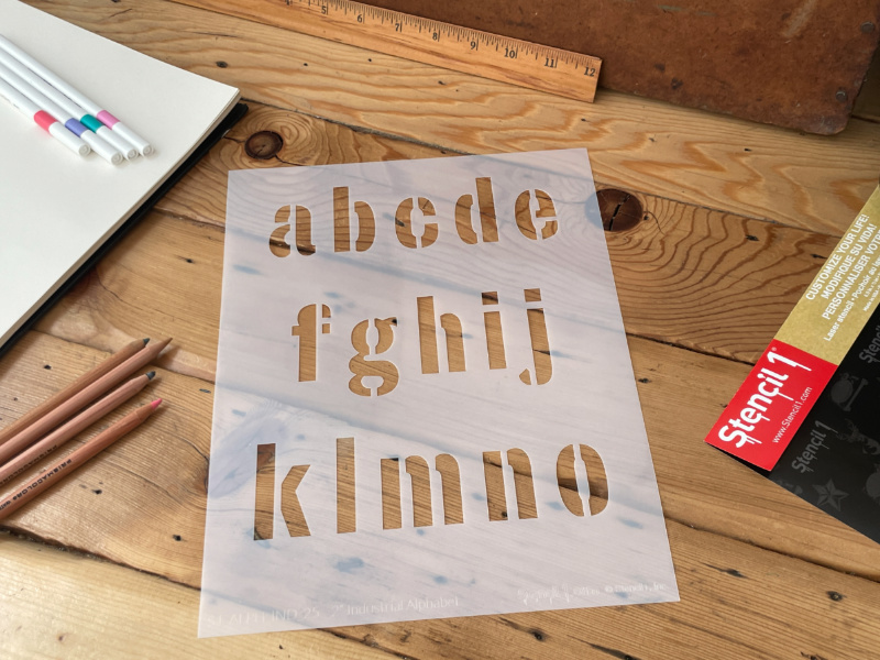 Industrial Font Letters Numbers Stencils - Image 19