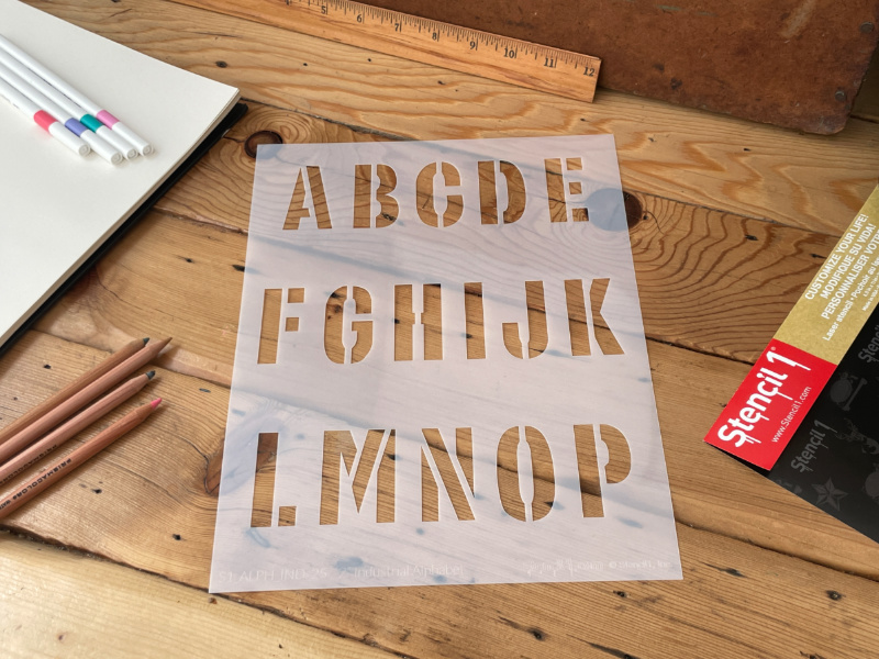 Industrial Font Letters Numbers Stencils - Image 17