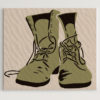2 layer combat boots stencil stenciled canvas