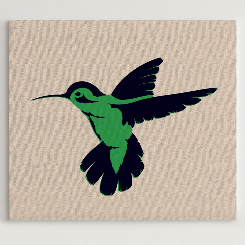humming bird 2 layer stencil applied canvas