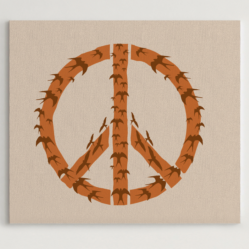 peace swallows 2 layer stencil stenciled canvas