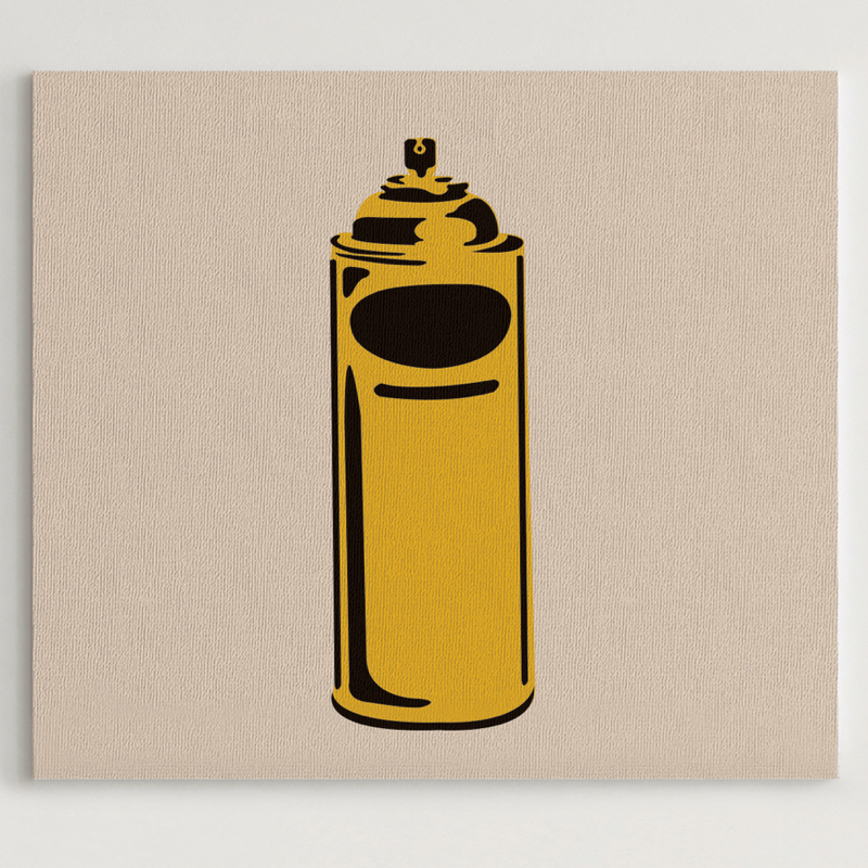 spray can stencil stenciled on canvas