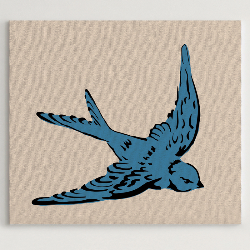 Swallow Two Layer Stencil 1 - Swallow Stencil For Wall Swallow Two Layer Stencil 1 - Swallow Stencil For Wall