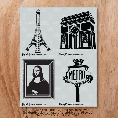Paris Stencil 4-pack | Stencil 1