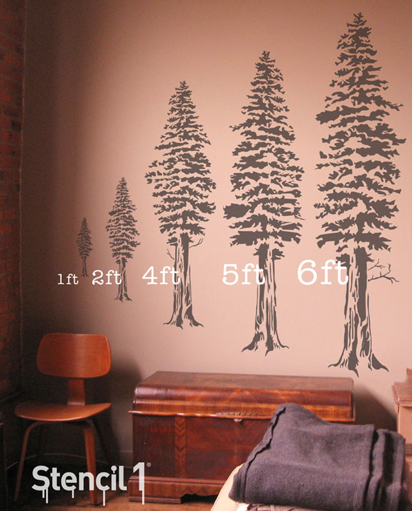 Redwood Trees Stencil - Large