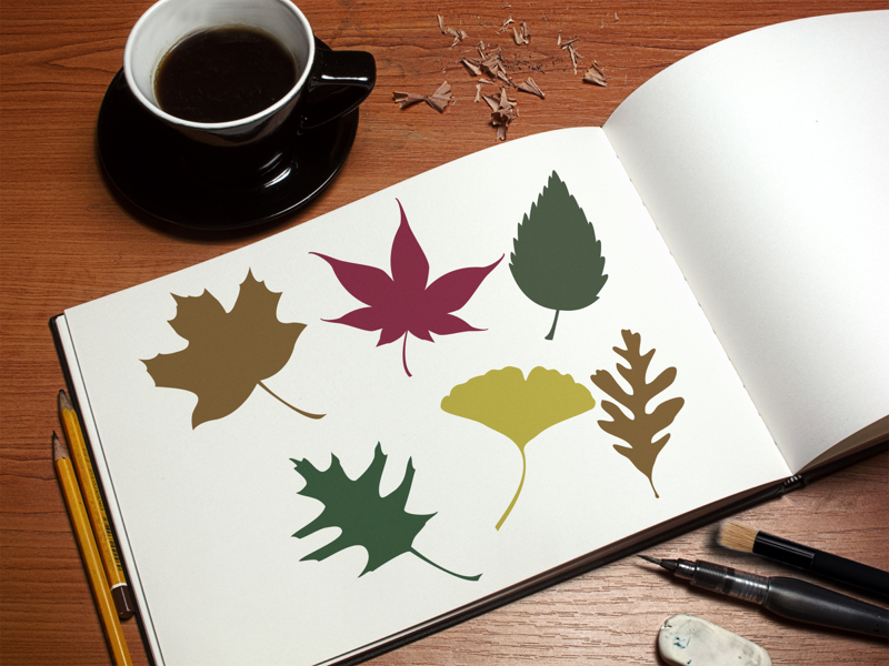 Leaves Silhouettes Stencil 6-pack - Image 2