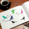 BIRDS Stencil applied journal