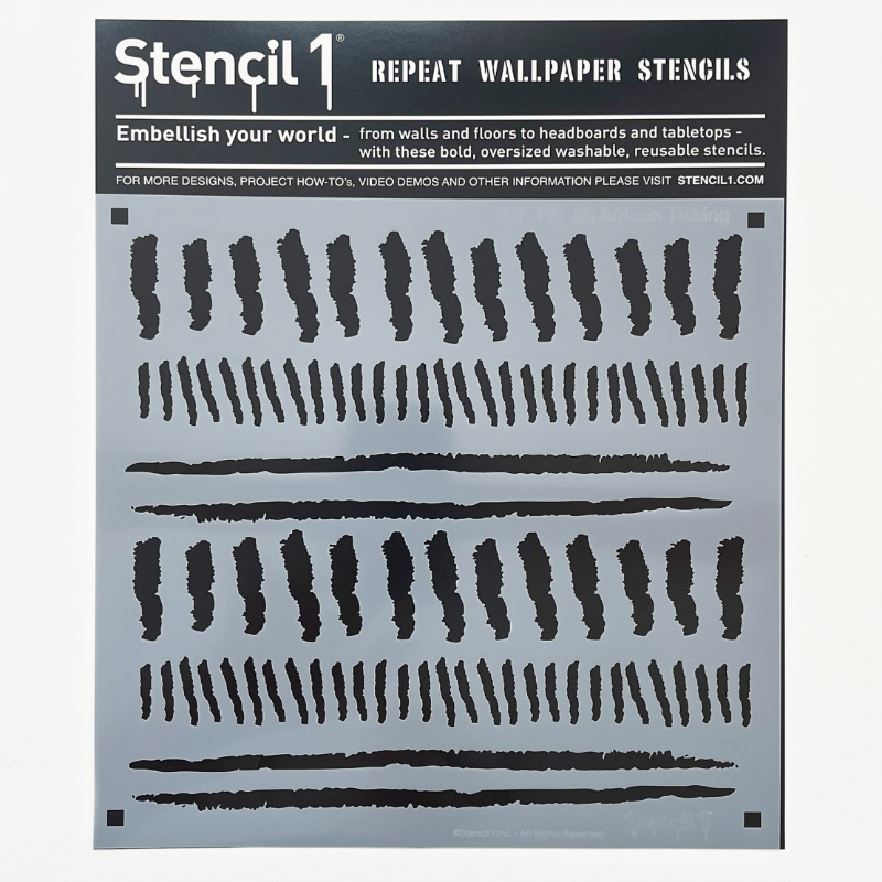 African Ticking Repeat Pattern Wall Stencil (11"x11") - Image 5