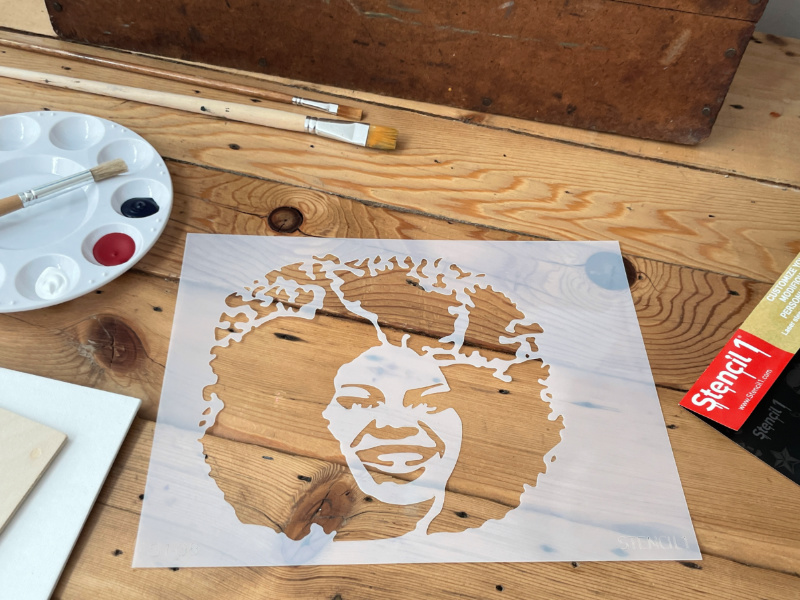 Afro Girl Stencil (8.5"x11") - Image 5