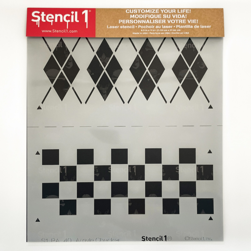 Argyle & Checker Pattern Stencil 2-pack - Image 4