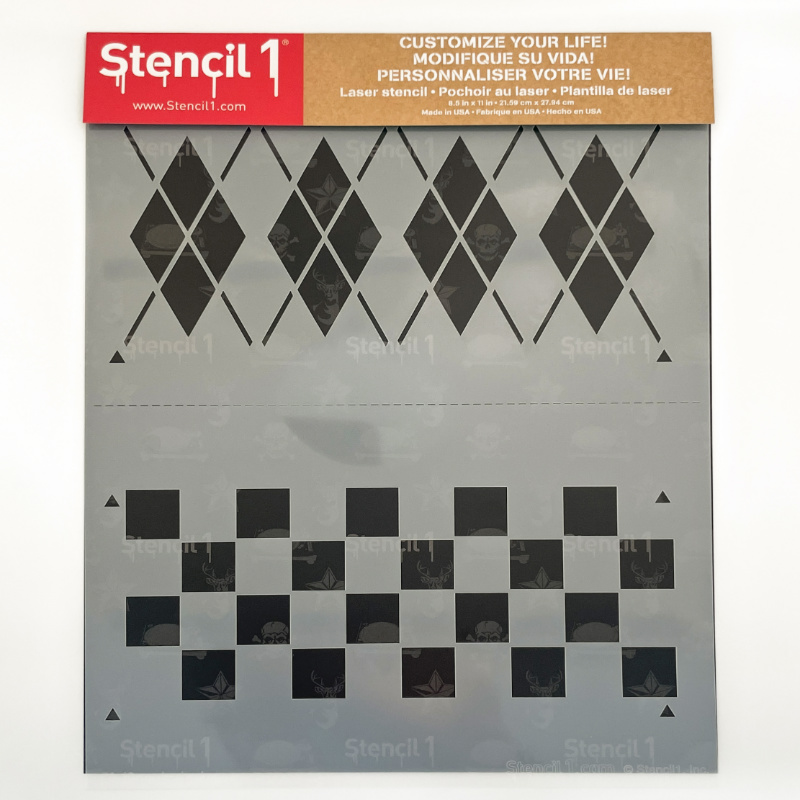 Argyle & Checker Pattern Stencil 2-pack - Image 3