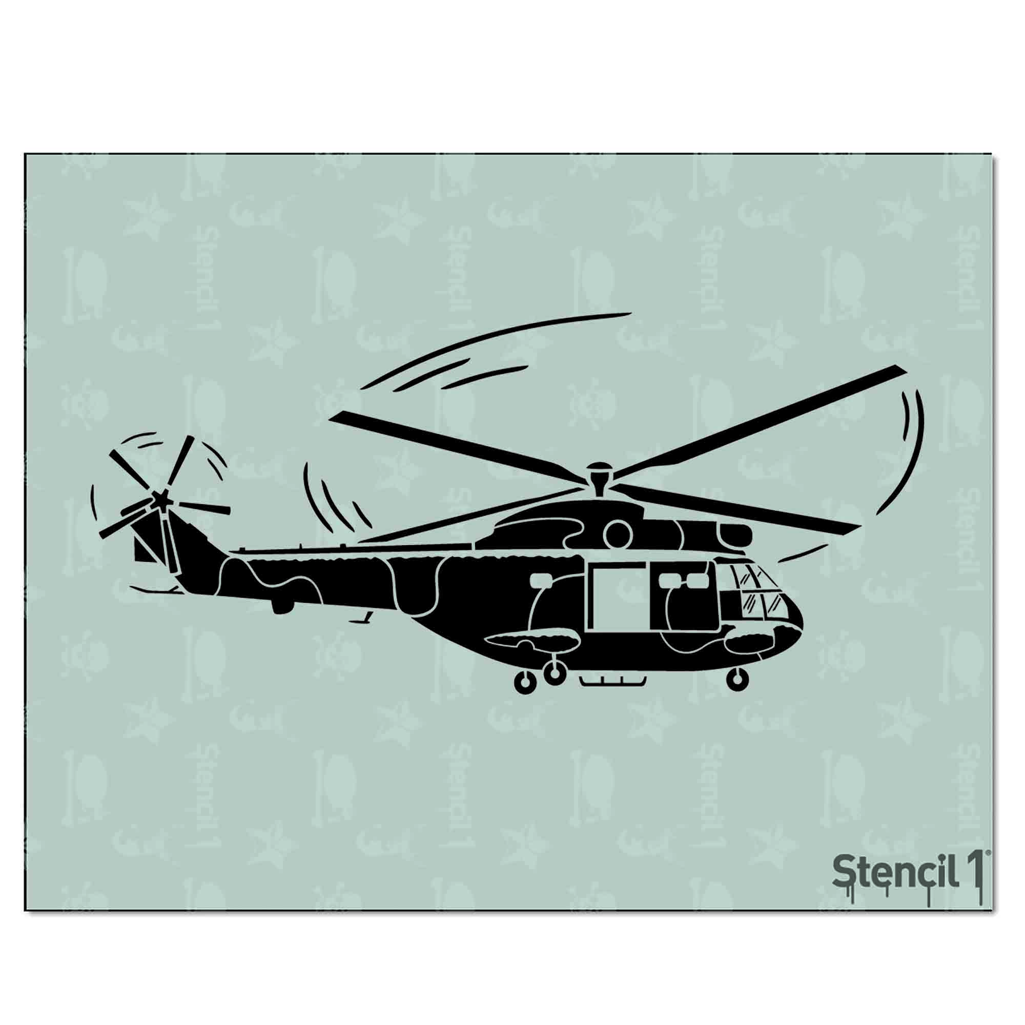 Army Helicopter Stencil (8.5"x11")