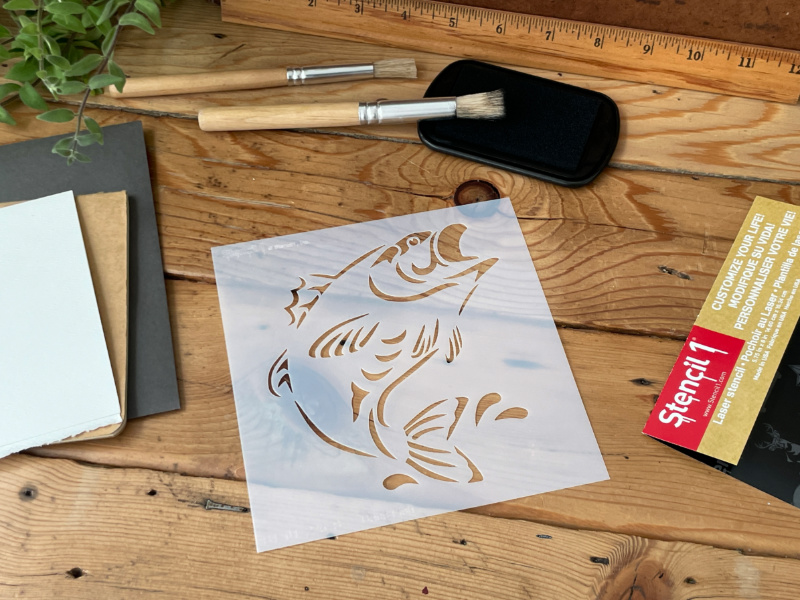 Bass Fish Stencil – Small (5.75″ x 6″) - Image 3