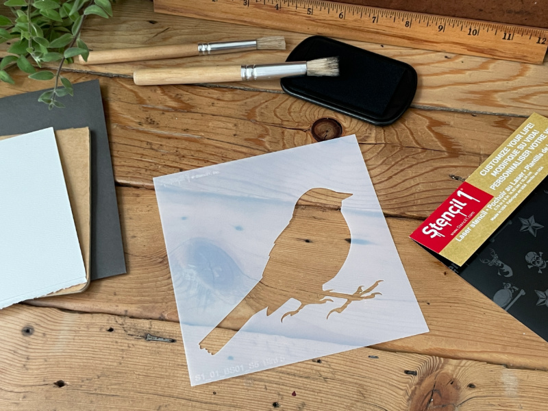 Bird Silho Stencil - 5 -Small (5.75"x6") - Image 4