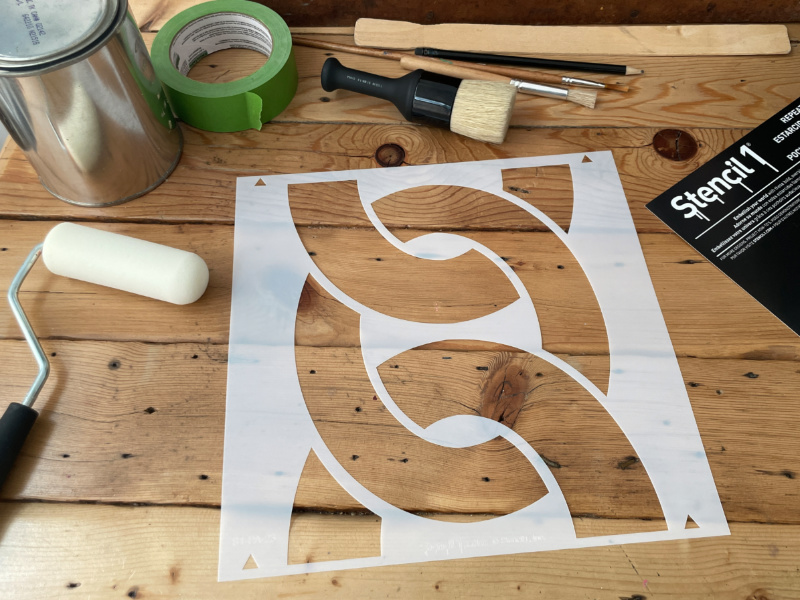 Bold Chain Repeat Pattern Wall Stencil (11"x11") - Image 3