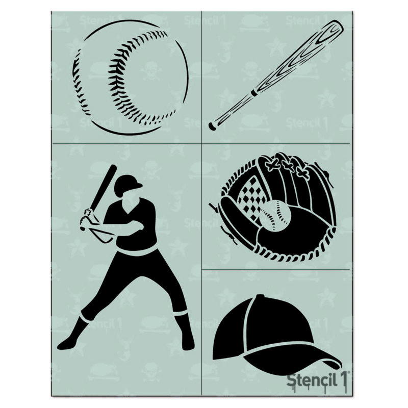 Baseball Stencil 4-pack | Stencil 1