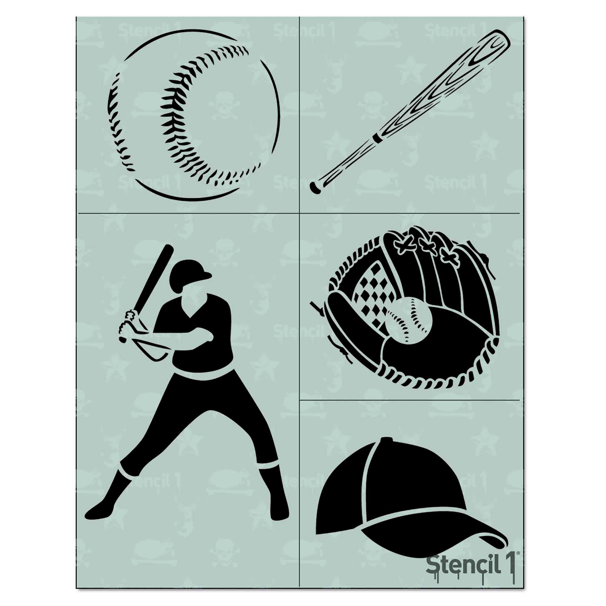 Baseball Stencil 4-pack