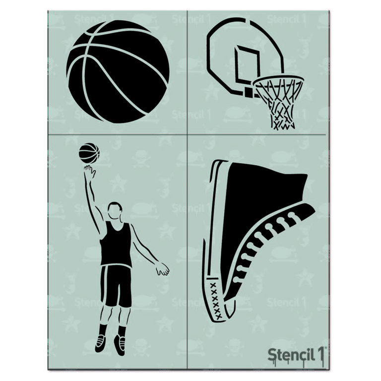 Basketball Stencil 4pack Stencil 1