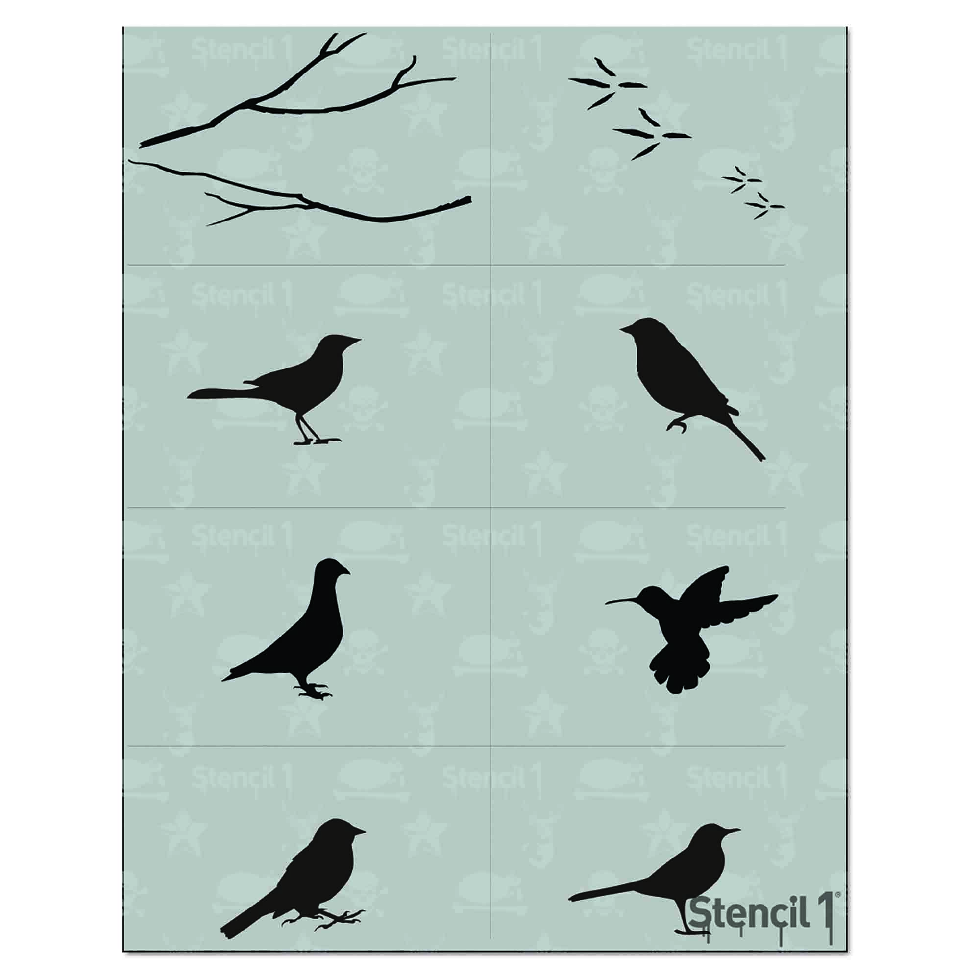 BIRDS Stencil 8-pack | Stencil 1