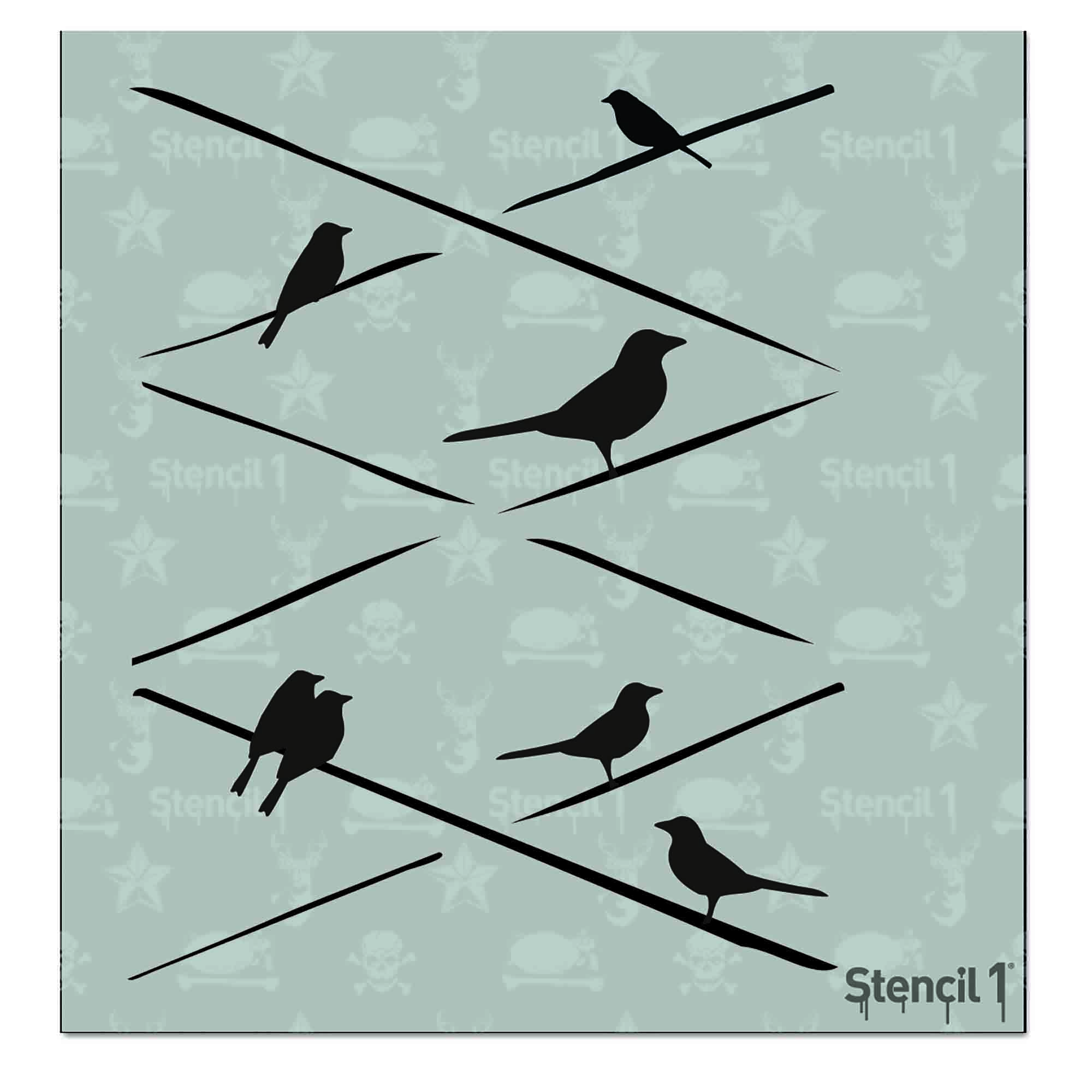 Birds on wireSTENCIL birds pattern border Home Decor Art Craft Ideal Stencils 