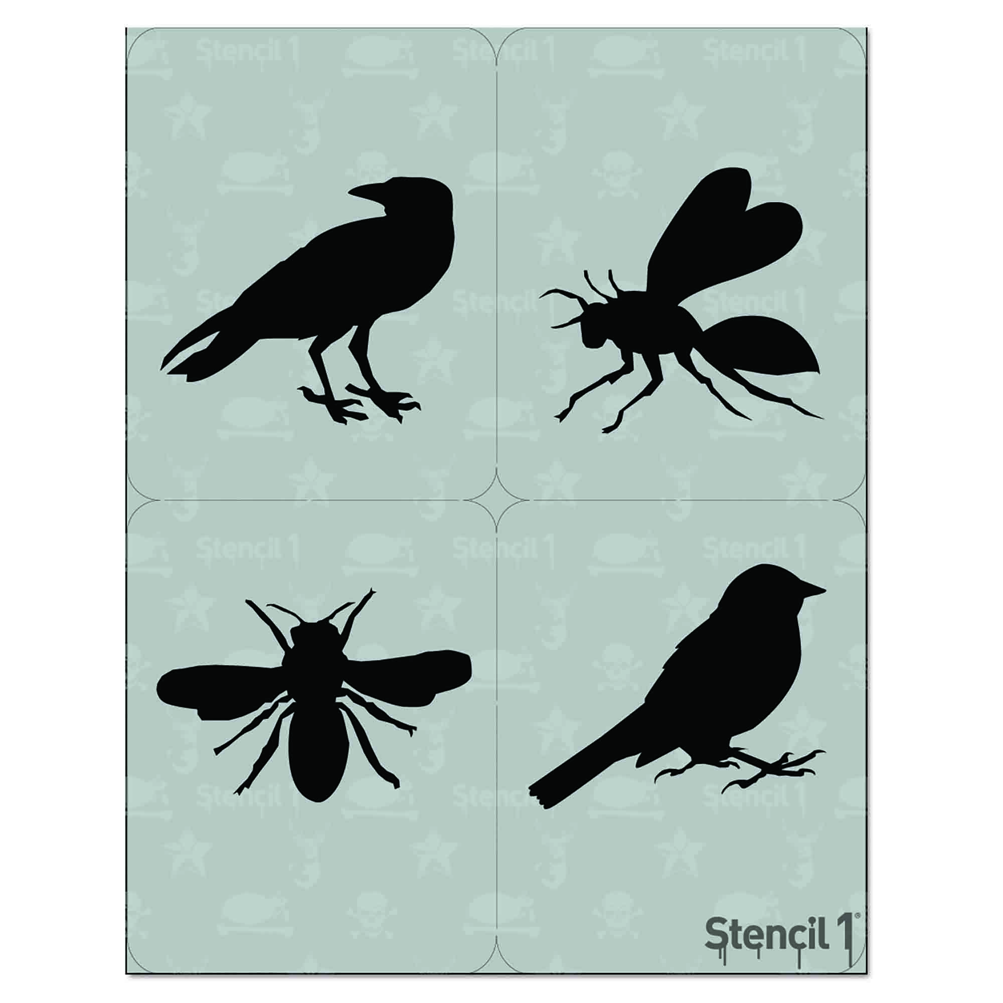 Birds & Bees Stencil 4-pack