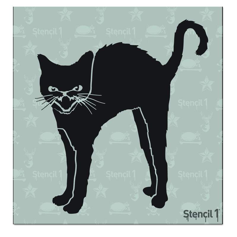 Black Cat Stencil - Small (5.75"x6")