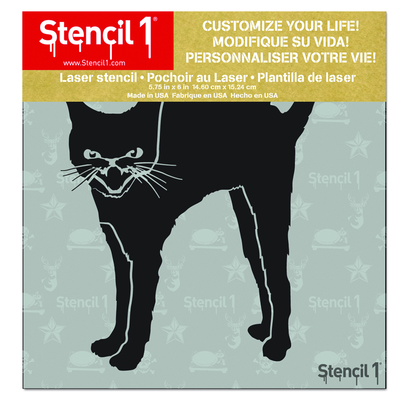 Black Cat Stencil - Small (5.75"x6") - Image 4