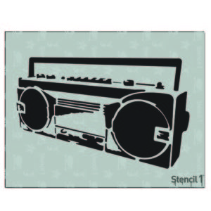 Boombox Stencil (8.5"x11")