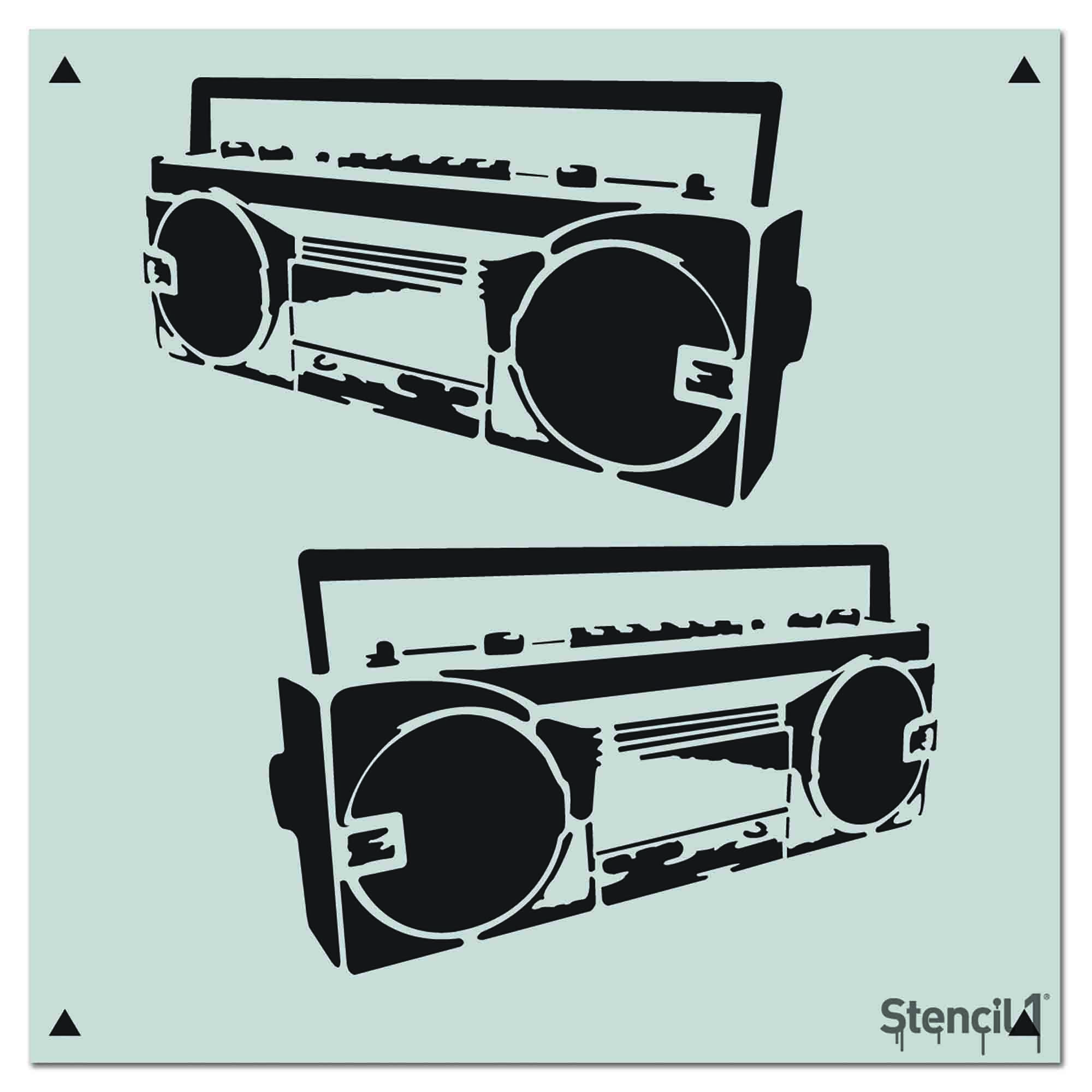 BoomBox Repeat Pattern Wall Stencil (11"x11")