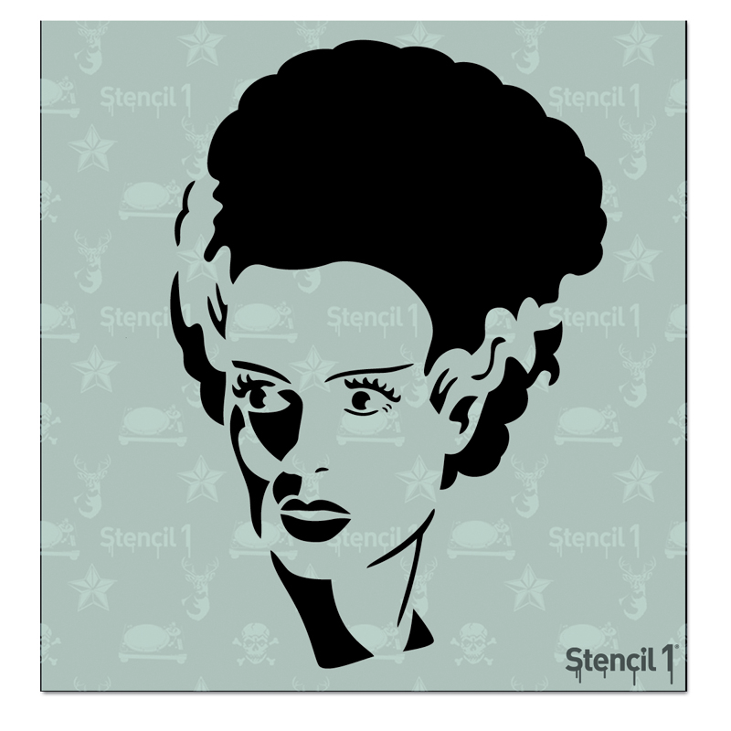 Bride of Frankenstein Stencil - Small (5.75"x6")