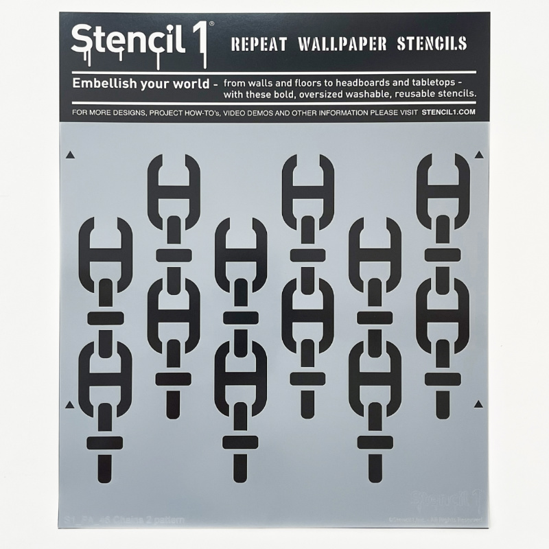 Chains 2 Repeat Pattern Wall Stencil (11"x11") - Image 5