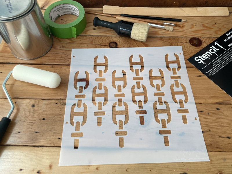 Chains 2 Repeat Pattern Wall Stencil (11"x11") - Image 4