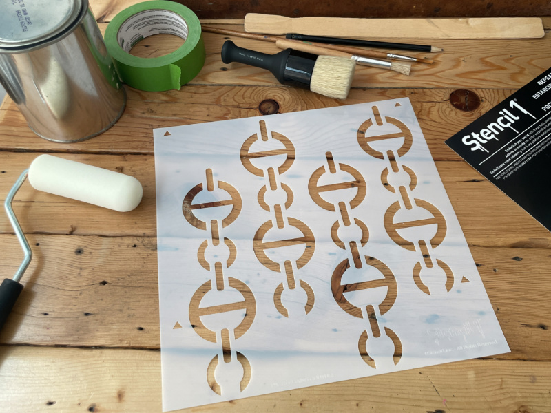 Chains Couture Repeat Pattern Wall Stencil (11"x11") - Image 5