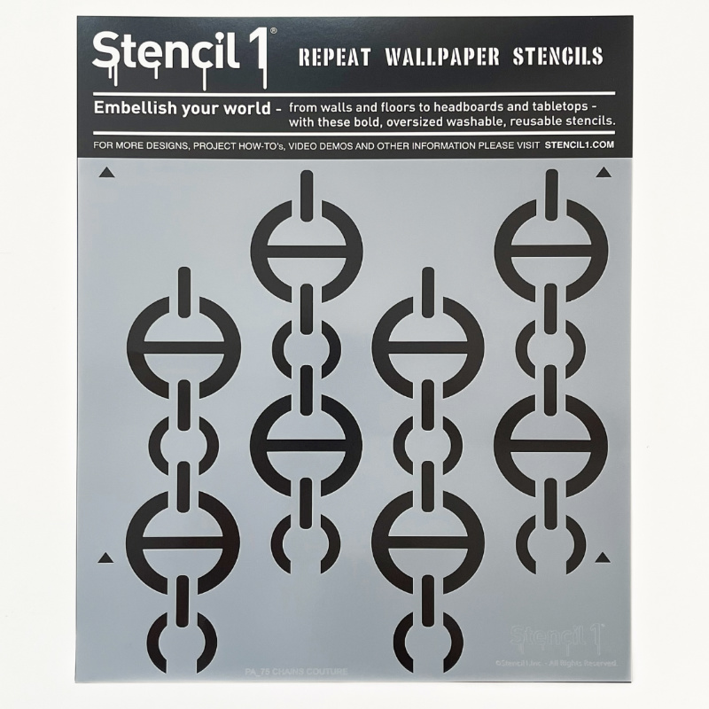 Chains Couture Repeat Pattern Wall Stencil (11"x11") - Image 6