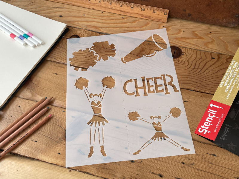 Cheerleading Stencil 4-pack - Image 4