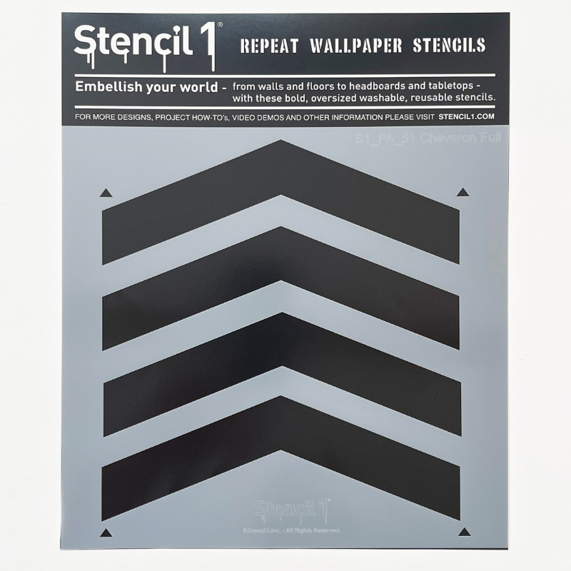 Chevron Full Repeat Pattern Wall Stencil (11"x11") - Image 5