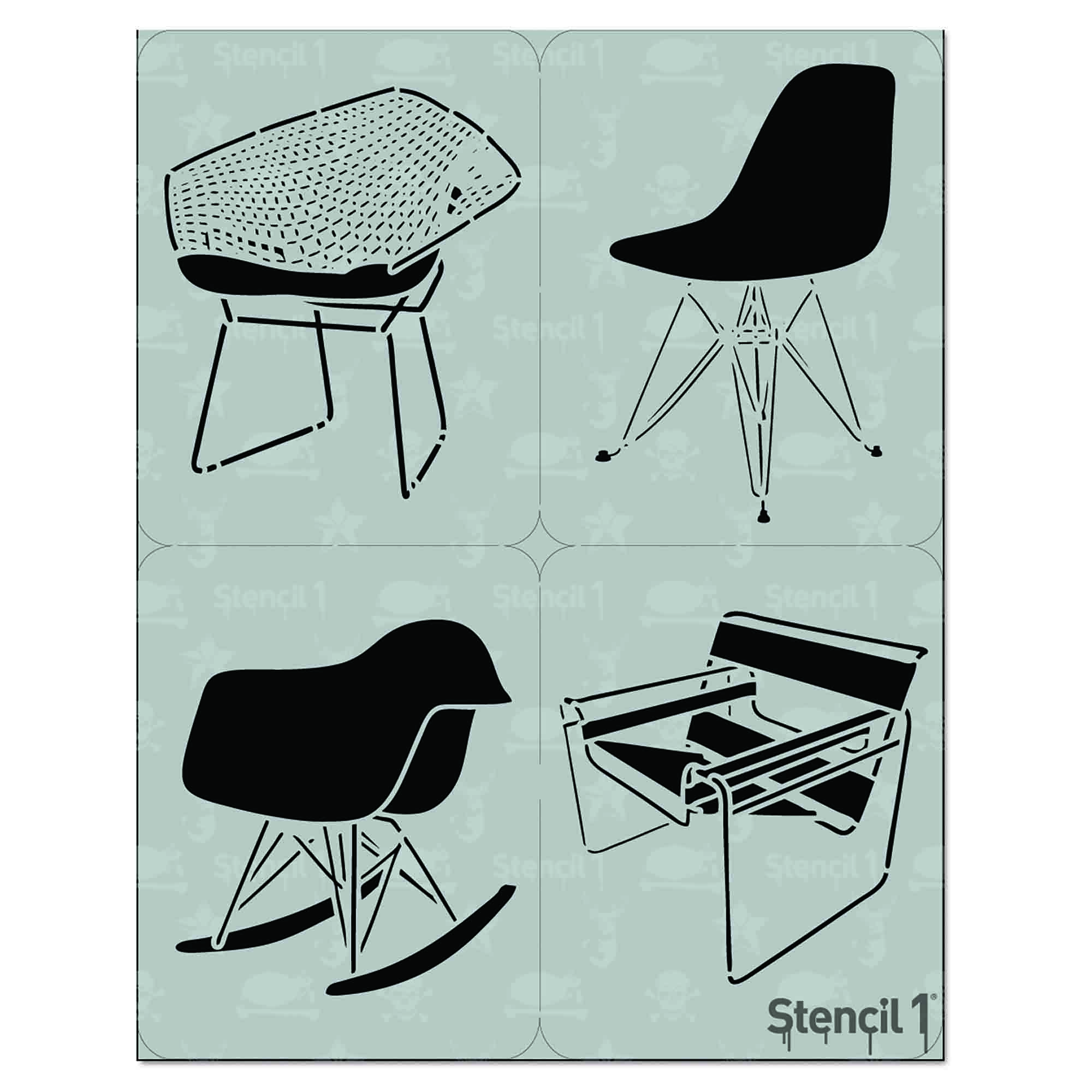 Chairs Stencil 4-pack