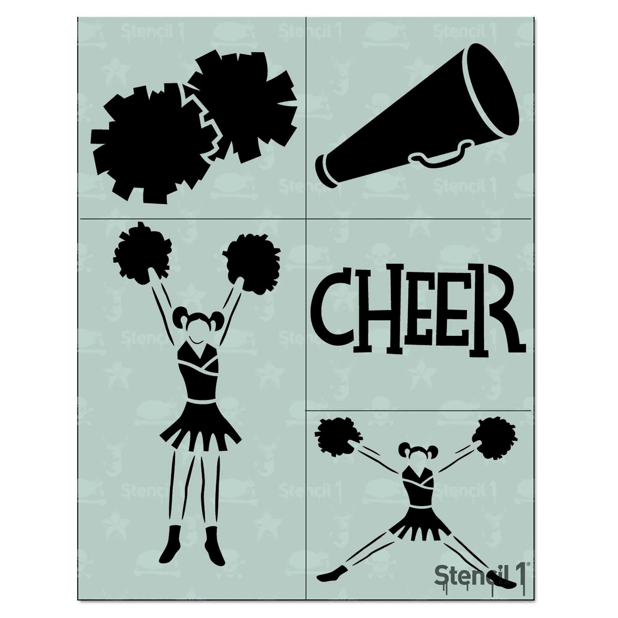 Cheerleading Stencil 4-pack