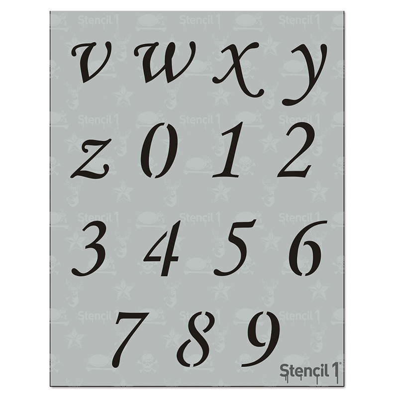 1 Corsiva Script Letter Stencil Calligraphy Stencils Alphabet reusable  Crafts & Font Stencils for Painting S1_ALPH_CO_19 Stencil1 