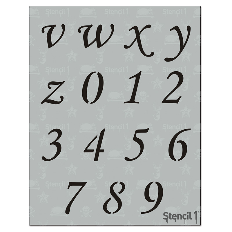 Corsiva Font Letters Numbers Stencils - Image 6