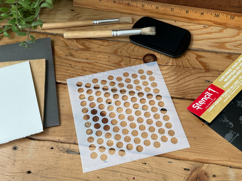 Dots Repeat Pattern Stencil -Small (5.75"x6") - Image 4
