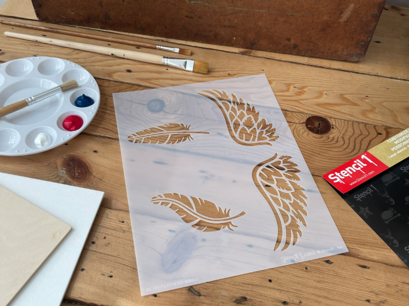 Feathers & Wings Stencil (8.5"x11") - Image 3