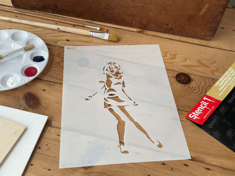 Go Go Girl Stencil (8.5"x11") - Image 4